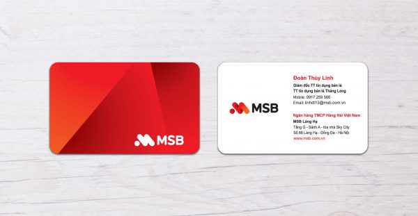 Card visit ngân hàng MSB - In Hoàng Kiên - Công Ty TNHH In Hoàng Kiên